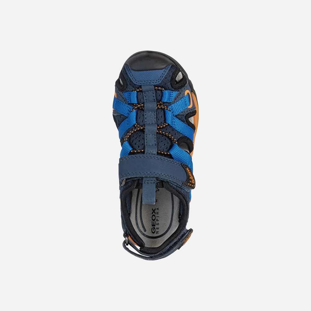 Geox Sandals Navy/Orange Borealis - Geox Boys Shoes - IQNWDB835